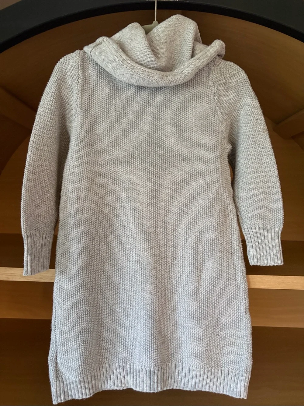 Old Navy•Girls’ Toddler Cowl Turtle Neck Sweater Dress | Grey/Silver | 3T